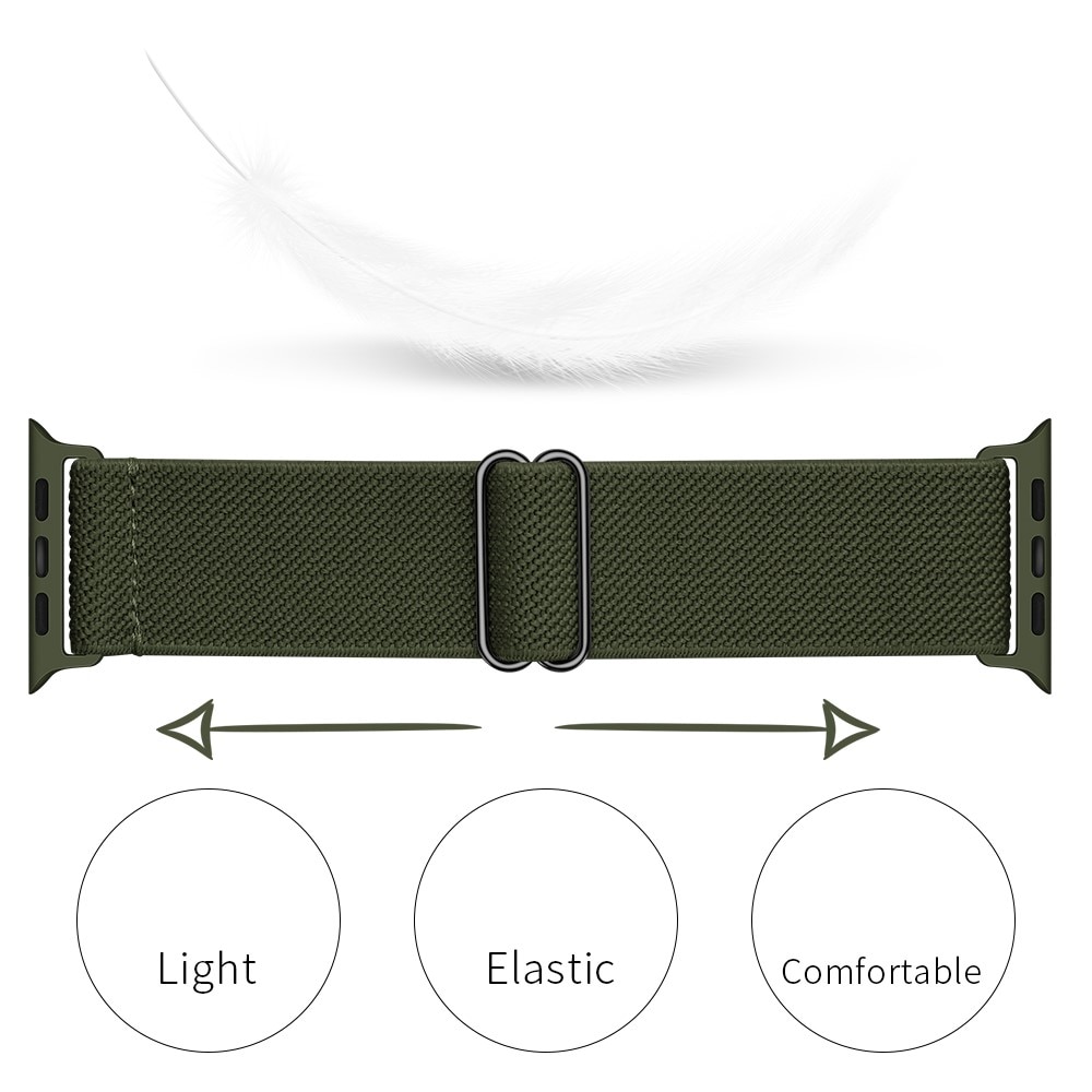 Apple Watch 45mm Series 8 Elastisches Nylon-Armband grün