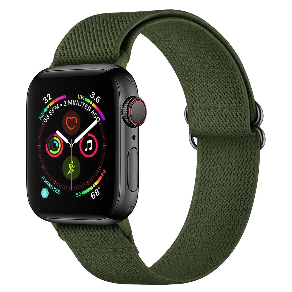 Apple Watch 45mm Series 8 Elastisches Nylon-Armband grün