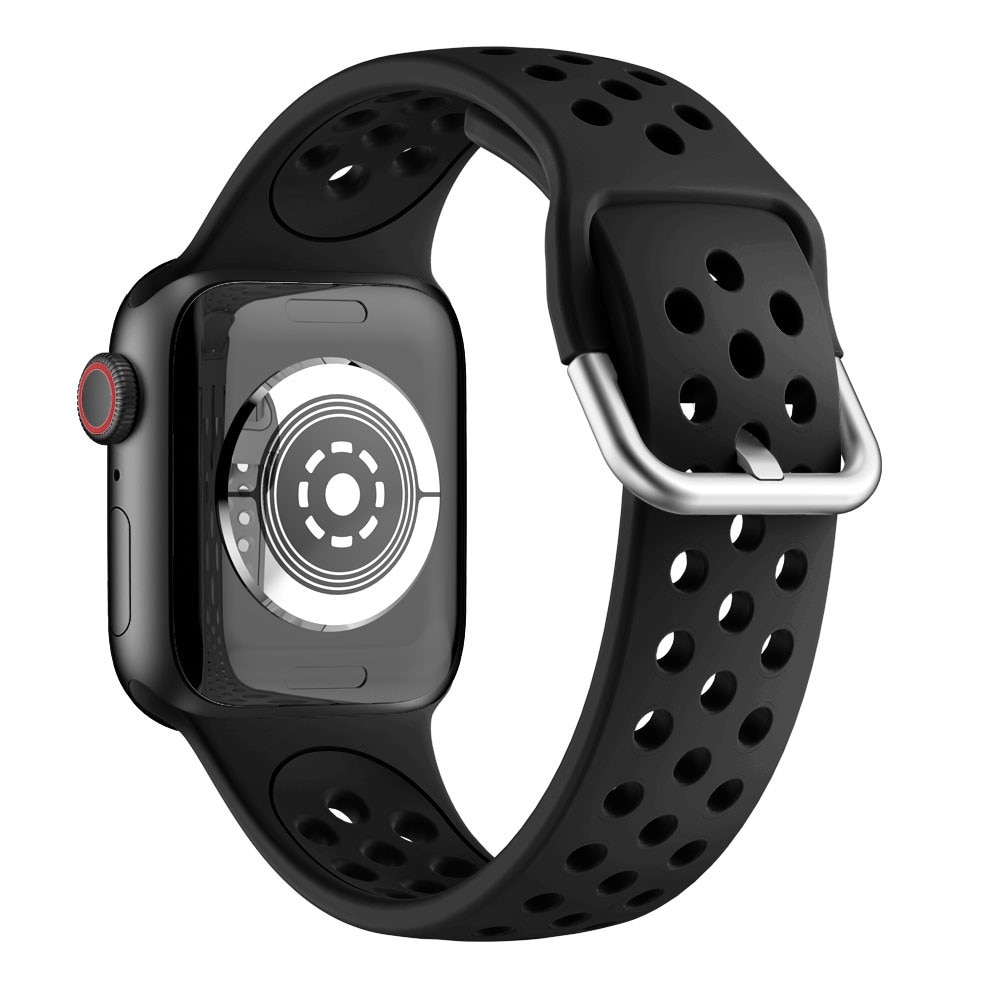 Apple Watch 42/44/45 mm Sport Armband aus Silikon Schwarz