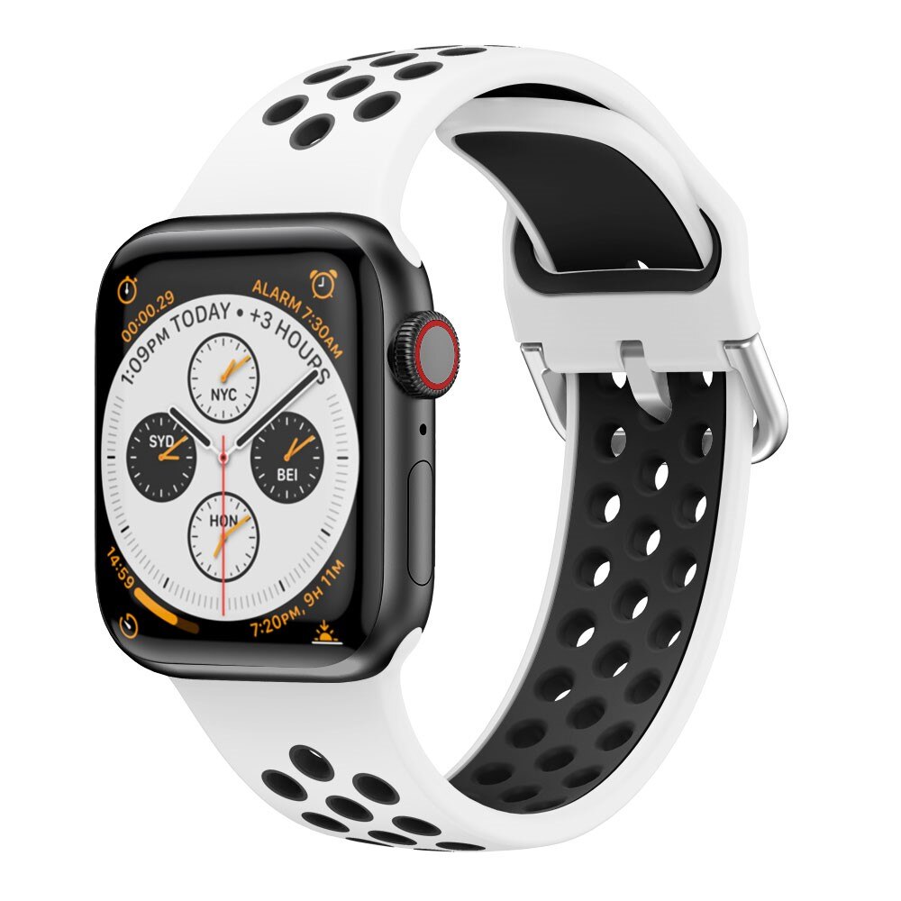 Apple Watch 42/44/45 mm Sport Armband aus Silikon Weiß