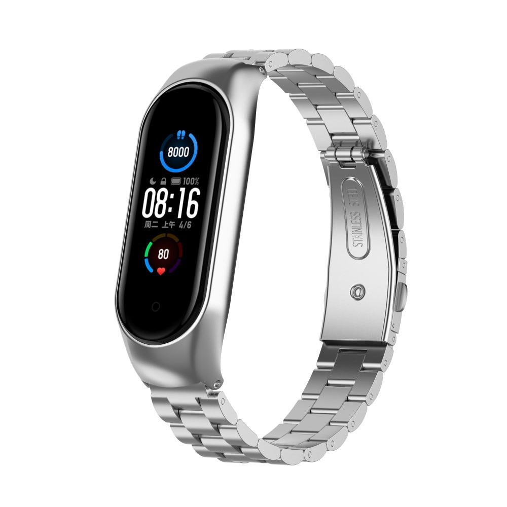 Xiaomi Mi Band 5/6 Armband aus Stahl Silber