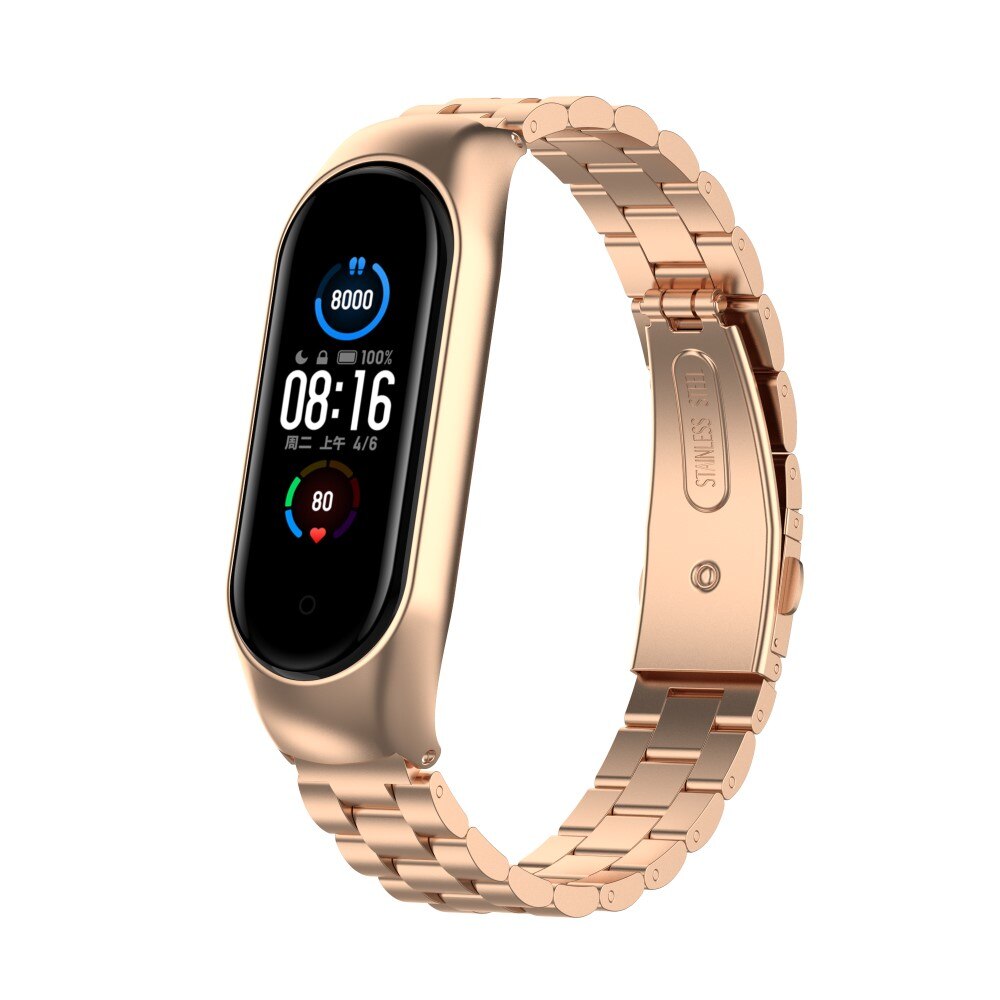 Xiaomi Mi Band 5/6 Armband aus Stahl Roségold