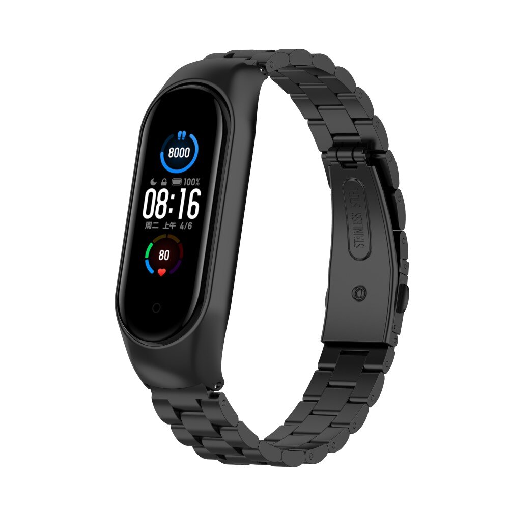 Xiaomi Mi Band 5/6 Armband aus Stahl Schwarz