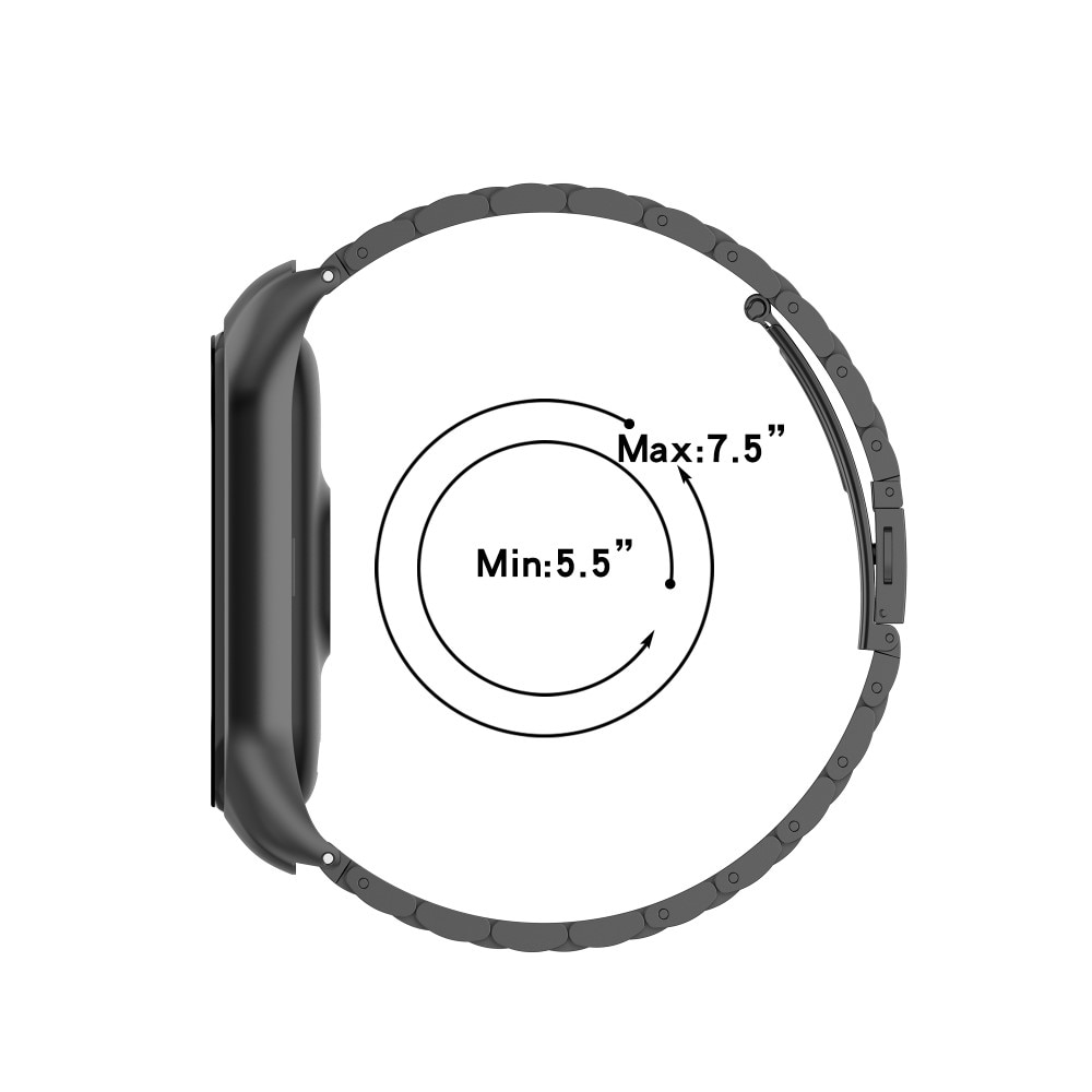 Xiaomi Mi Band 5/6 Armband aus Stahl Schwarz