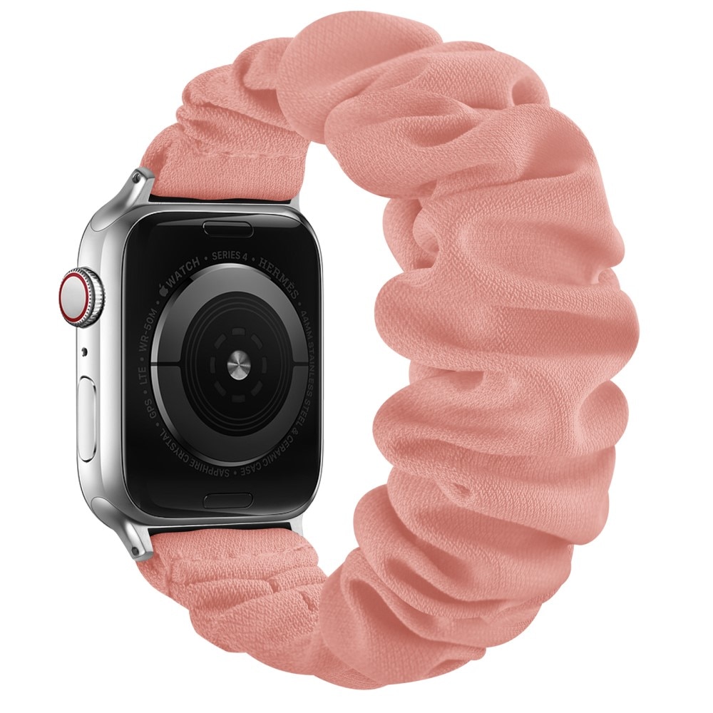 Apple Watch 41mm Series 8 Scrunchie Armband Rosa/Silber