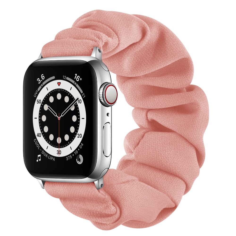 Apple Watch 38/40/41 mm Scrunchie Armband Rosa/Silber