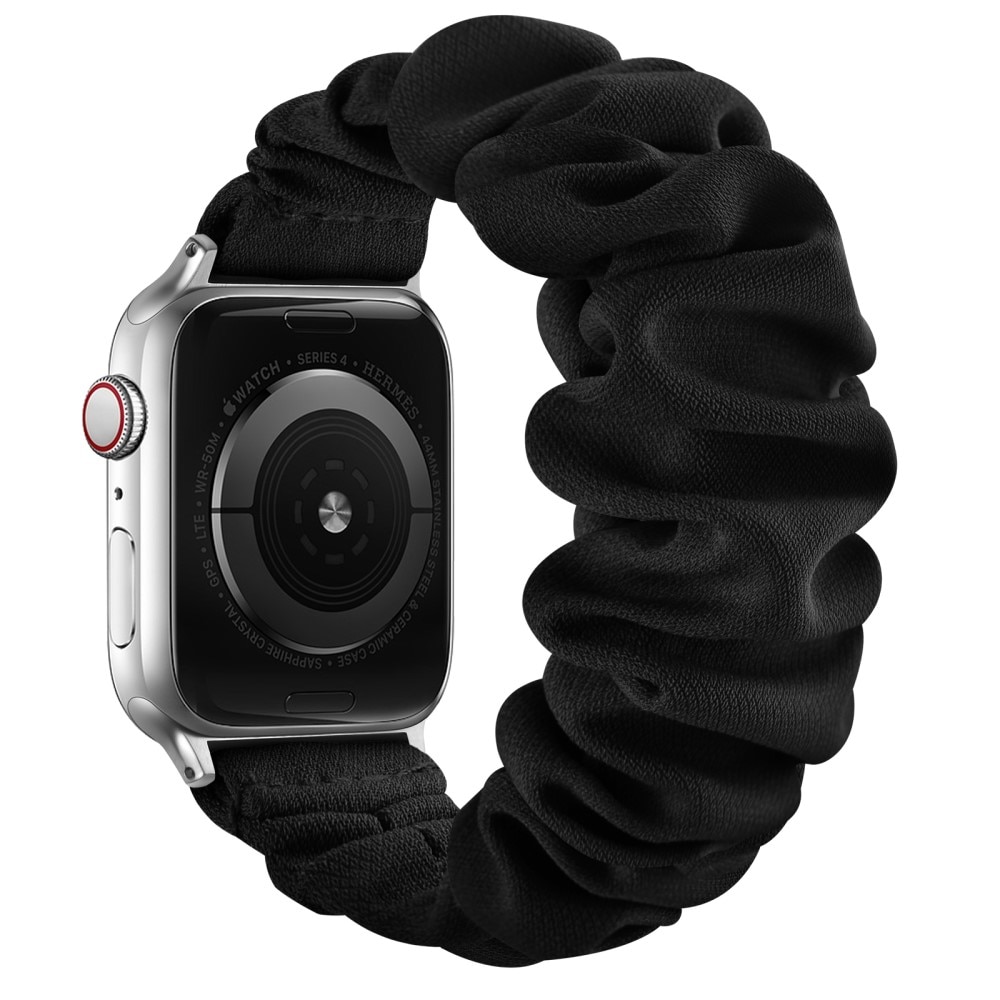 Apple Watch 38mm Scrunchie Armband schwarz/silber