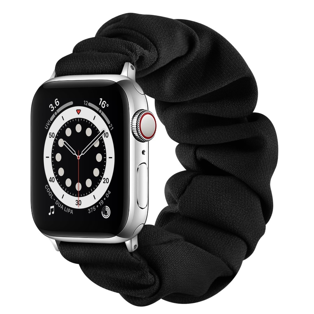 Apple Watch 41mm Series 8 Scrunchie Armband Schwarz/Silber
