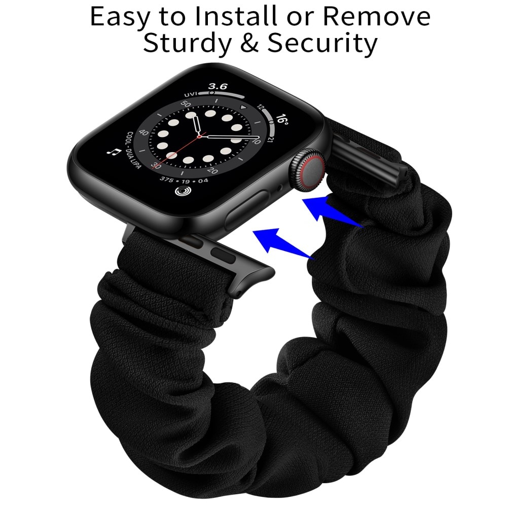 Apple Watch 40mm Scrunchie Armband schwarz/silber
