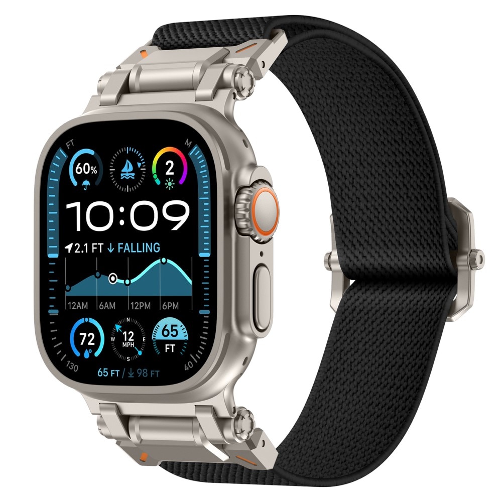 Endure Flex Nylon Strap Apple Watch Series 9 45mm Schwarz/titan