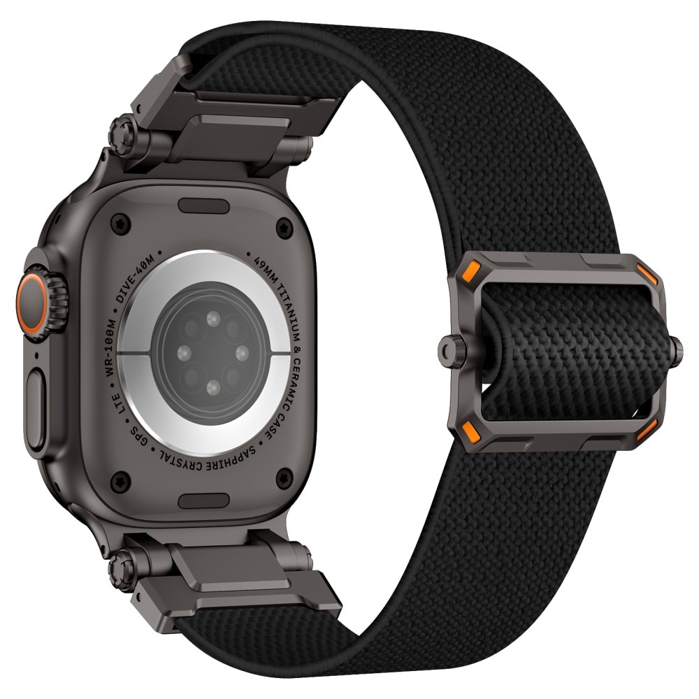 Apple Watch Ultra 49mm 2nd Gen Elastisches Nylon-Armband, Schwarz