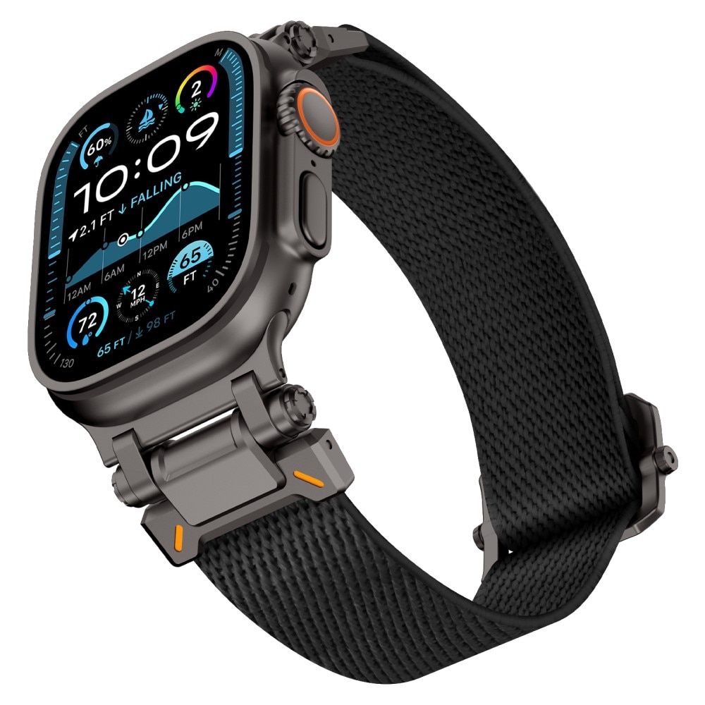 Apple Watch Ultra 49mm 2nd Gen Elastisches Nylon-Armband, Schwarz