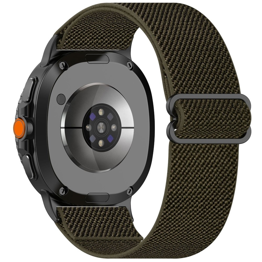 Samsung Galaxy Watch 8 Classic Elastisches Nylon-Armband, Dunkelgrün
