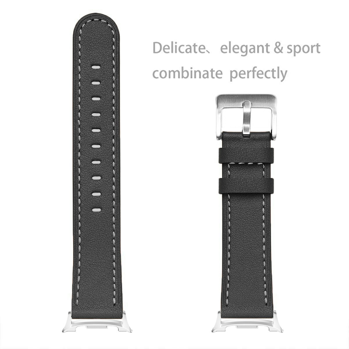 Samsung Galaxy Watch 8 44mm Lederarmband Schwarz