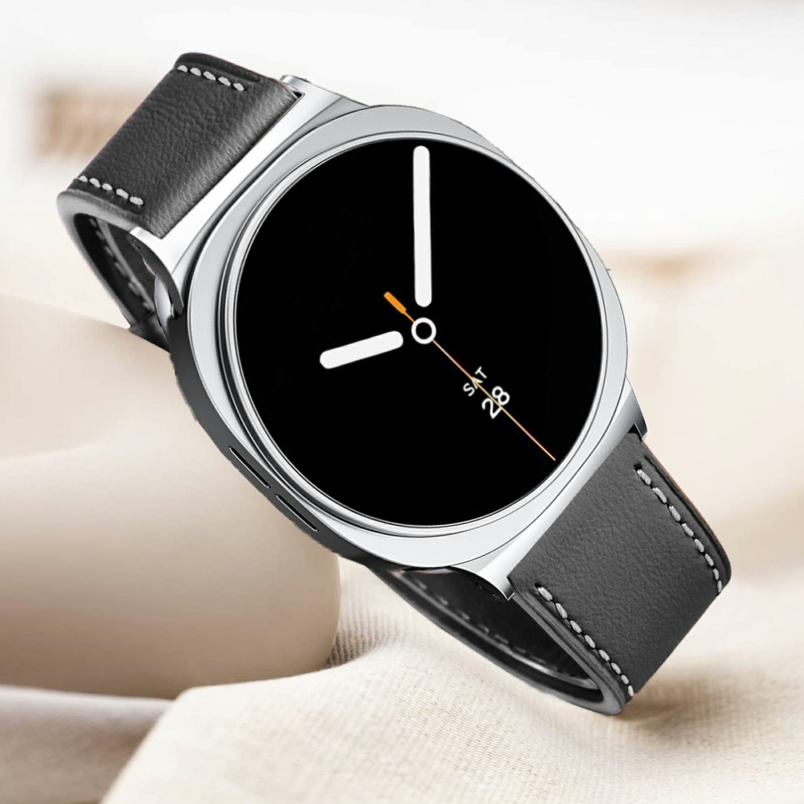 Samsung Galaxy Watch 8 44mm Lederarmband Schwarz