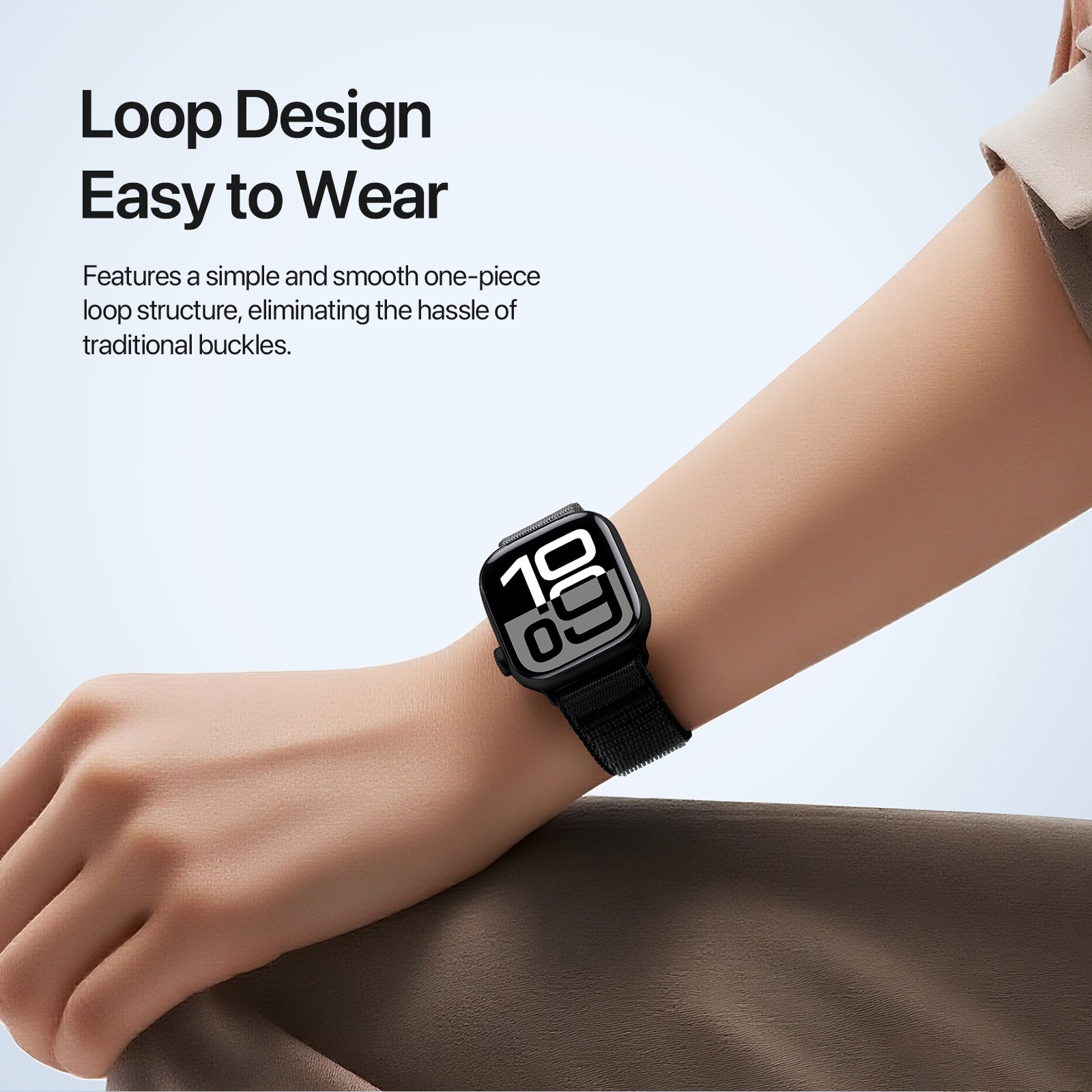 Apple Watch Series 8 41mm Nylon Armband Schwarz