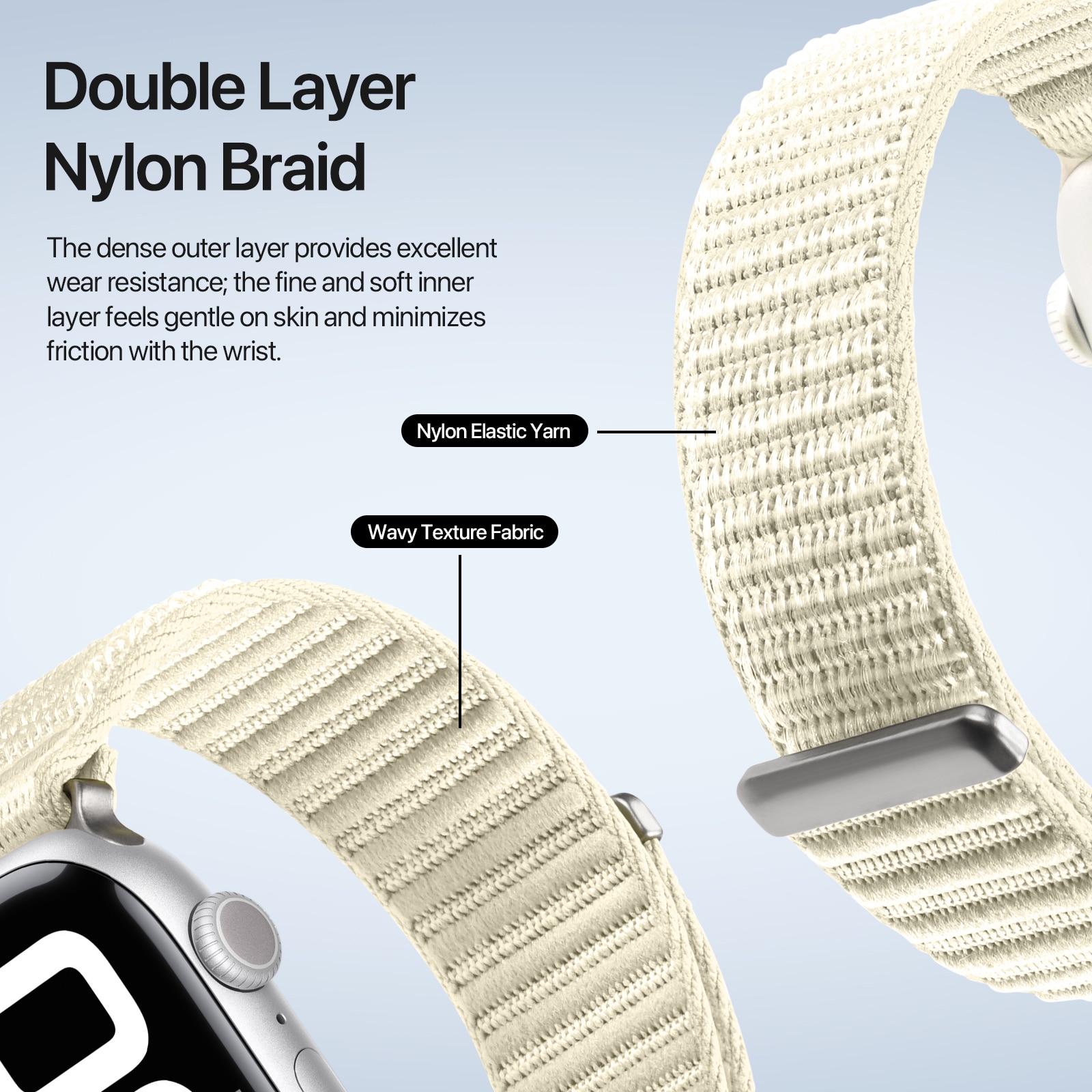 Apple Watch SE 40mm Nylon Armband Weiß