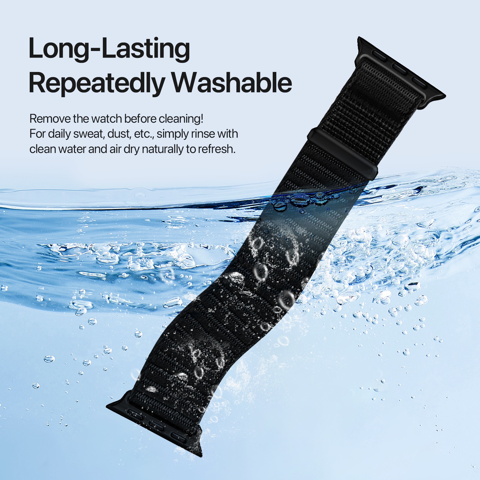 Apple Watch Series 1-3 42mm Nylon Armband Schwarz