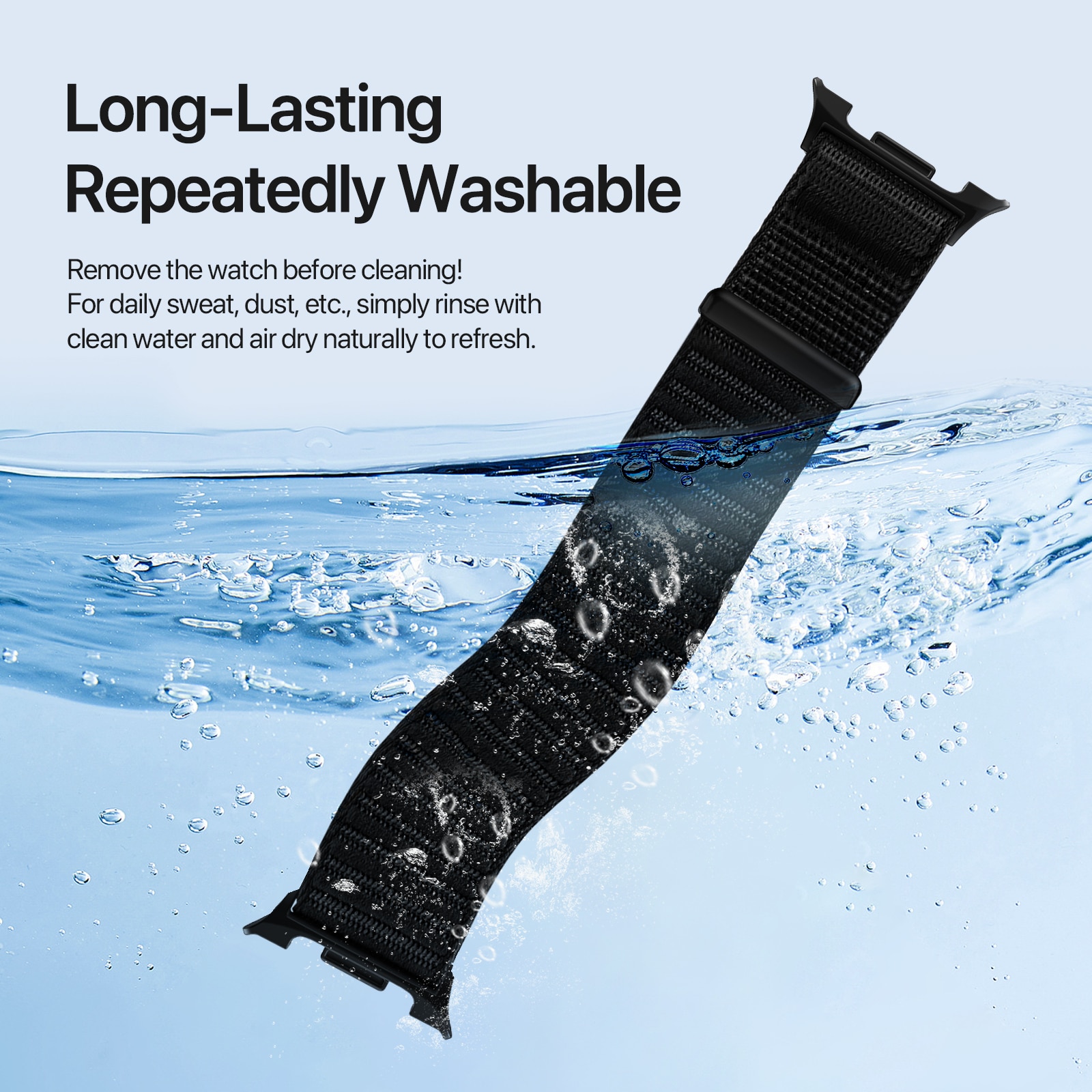 Samsung Galaxy Watch 8 44mm Nylon Armband Schwarz