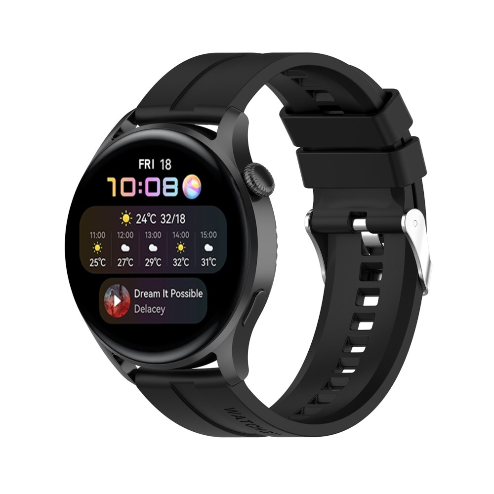 Huawei Watch 3/3 Pro Armband aus Silikon, schwarz