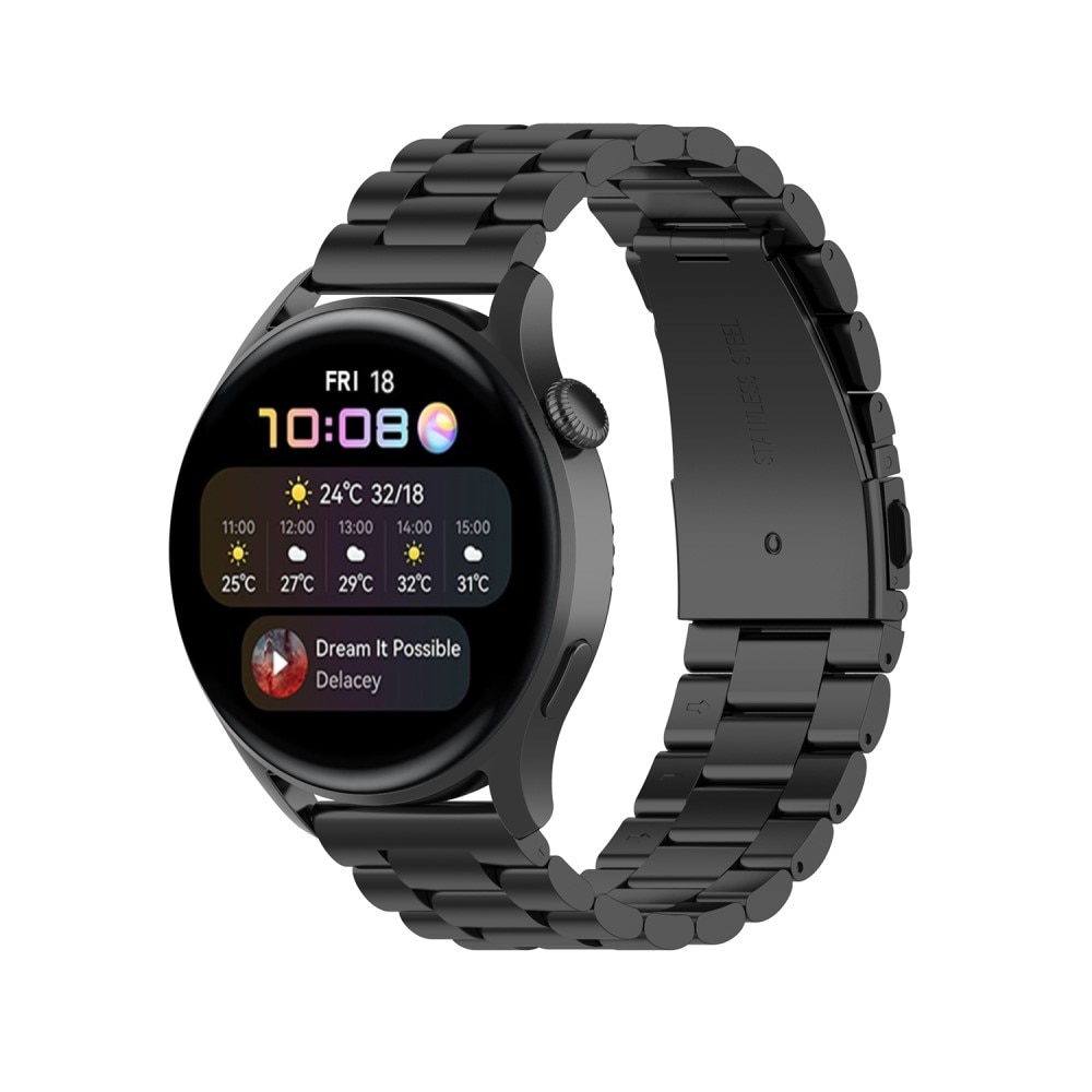 Huawei Watch 3/3 Pro Armband aus Stahl Schwarz