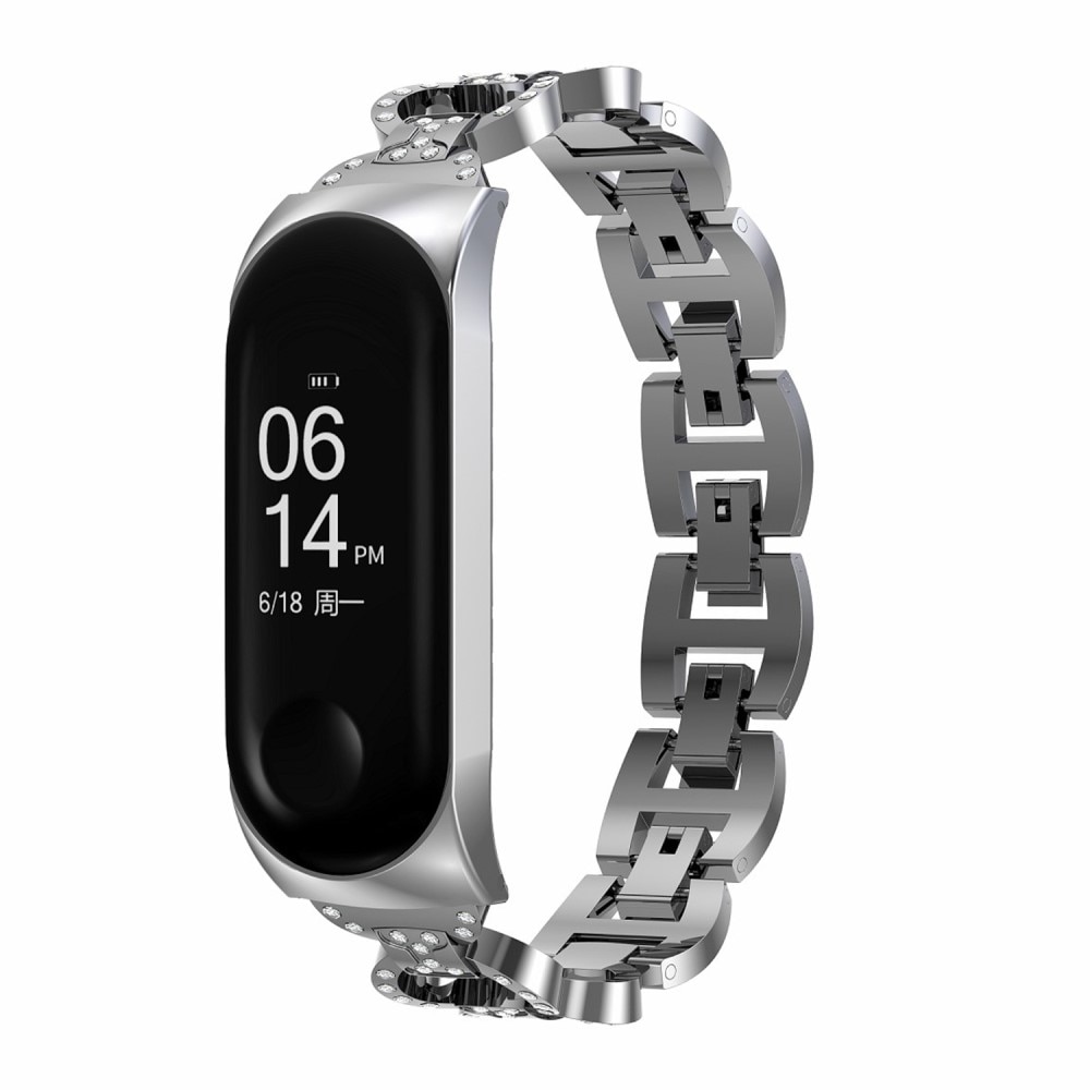 Xiaomi Mi Band 5/6 Rhinestone Bracelet Silber