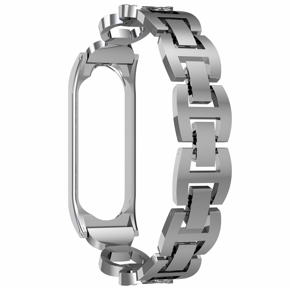 Xiaomi Mi Band 5/6 Rhinestone Bracelet Silber