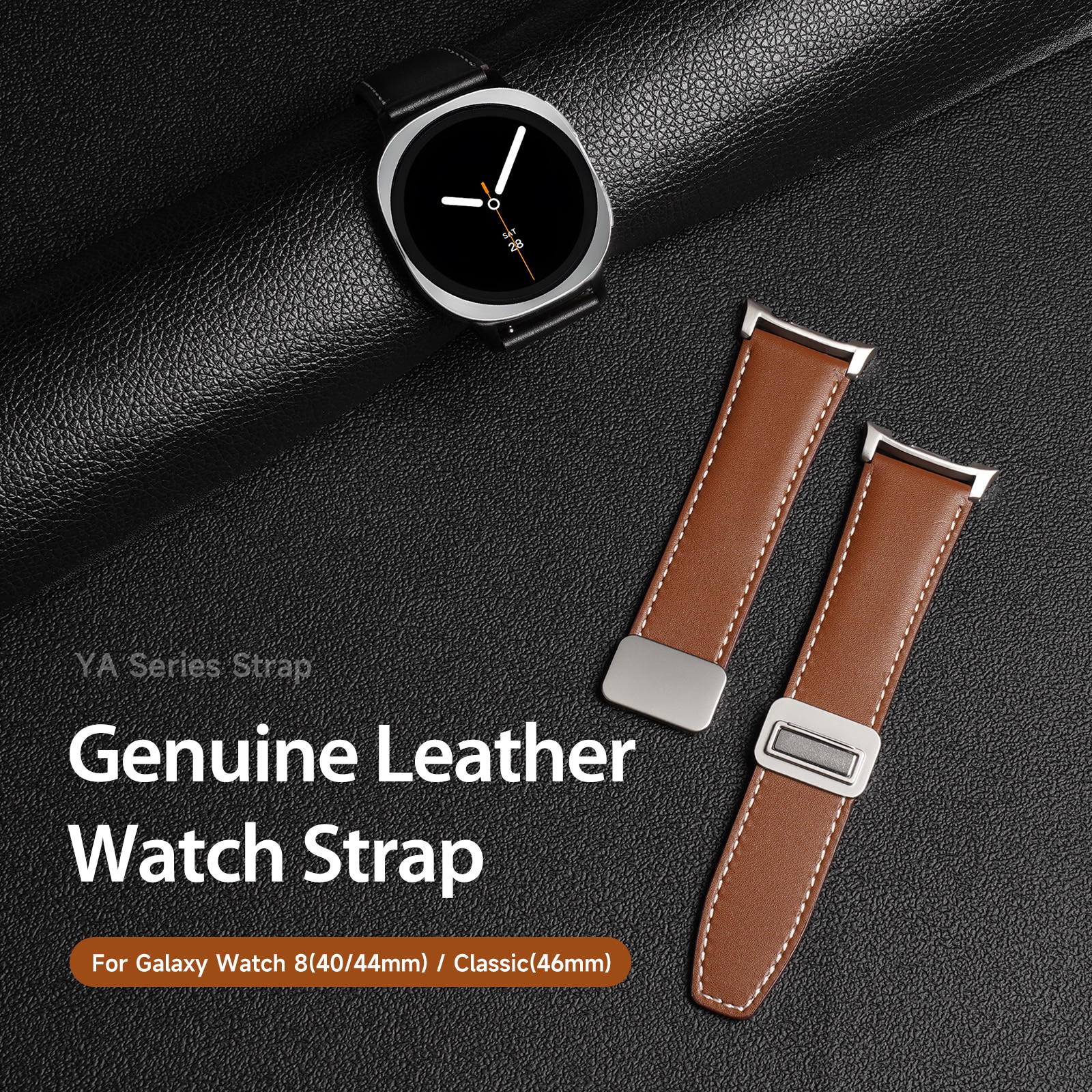 Lederarmband Samsung Galaxy Watch 8 44mm Braun
