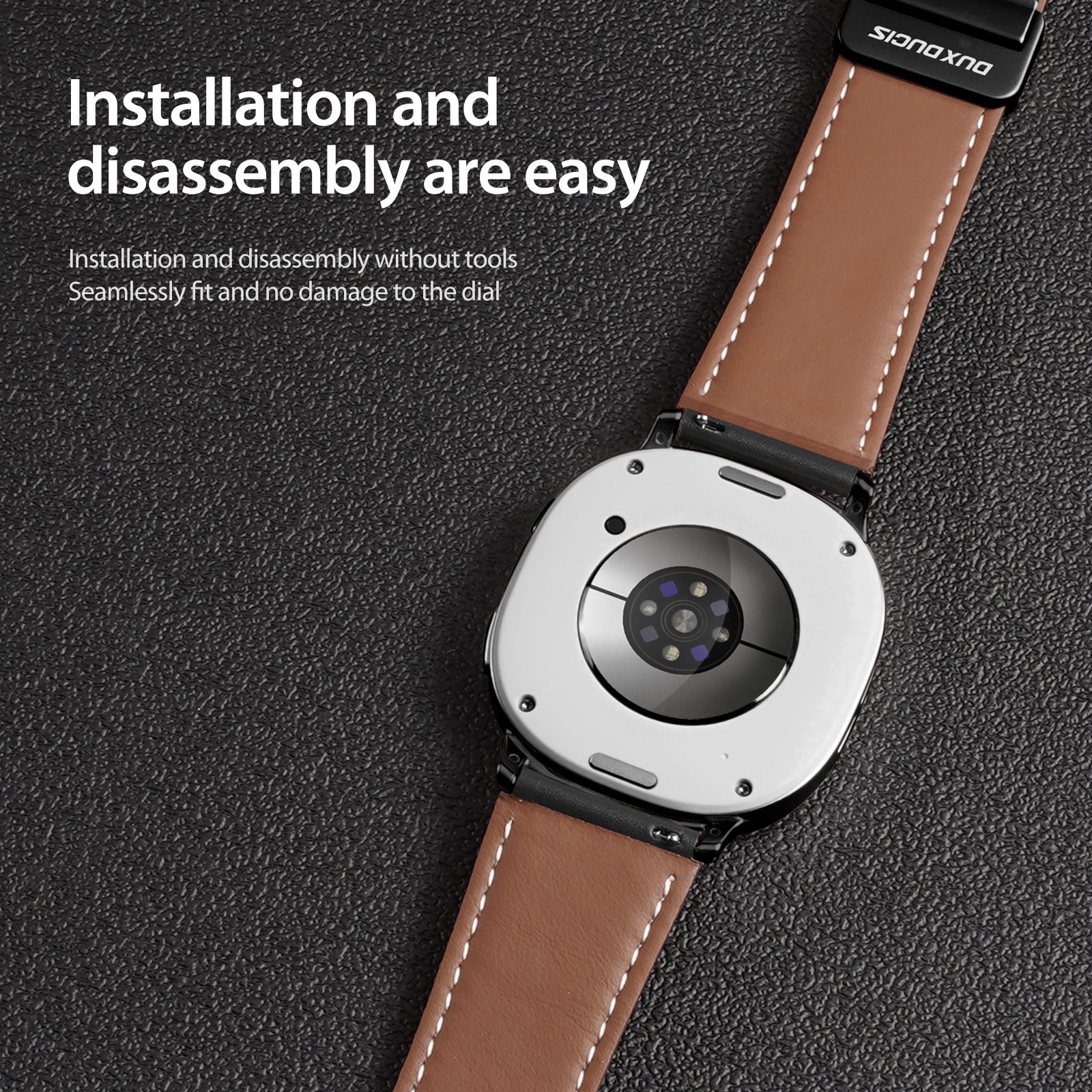 Lederarmband Samsung Galaxy Watch 8 Classic Schwarz
