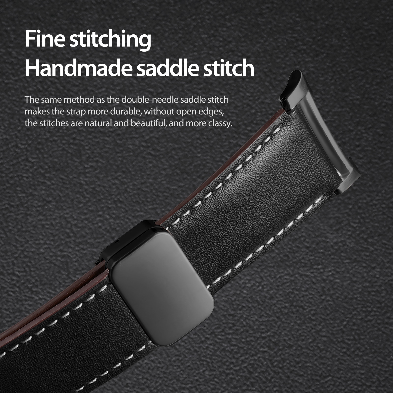 Lederarmband Samsung Galaxy Watch 8 Classic Schwarz