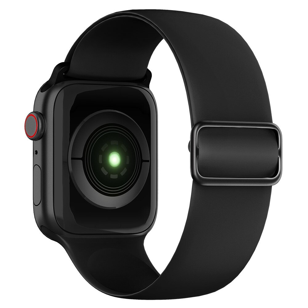 Apple Watch 45mm Series 7 Elastisches Silikonarmband schwarz
