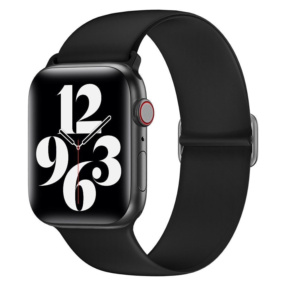 Apple Watch 45mm Series 7 Elastisches Silikonarmband schwarz