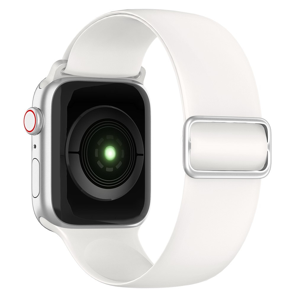 Apple Watch 45mm Series 8 Elastisches Silikonarmband Weiß