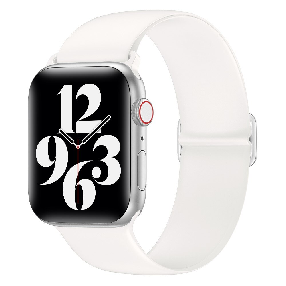 Apple Watch 45mm Series 8 Elastisches Silikonarmband Weiß