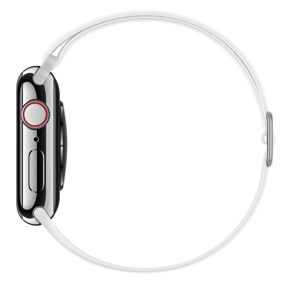 Apple Watch 45mm Series 8 Elastisches Silikonarmband Weiß