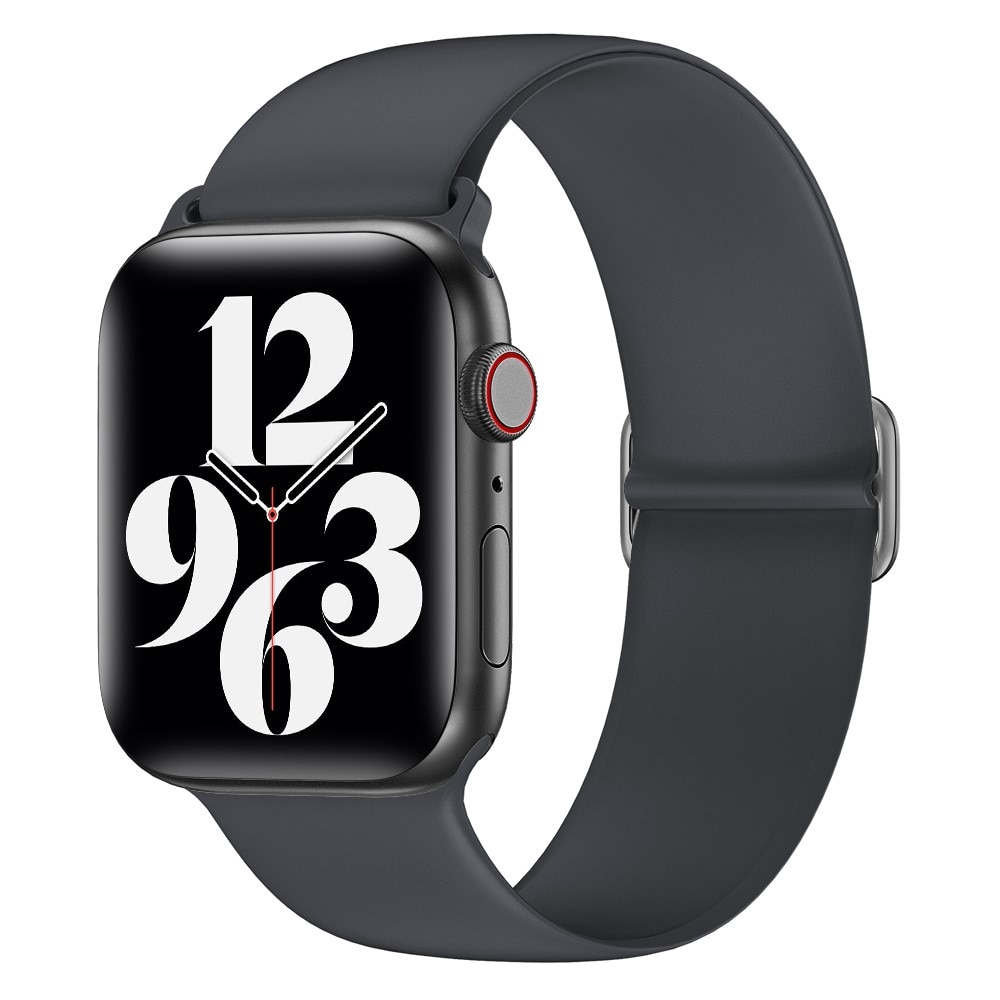 Apple Watch 45mm Series 7 Elastisches Silikonarmband grau