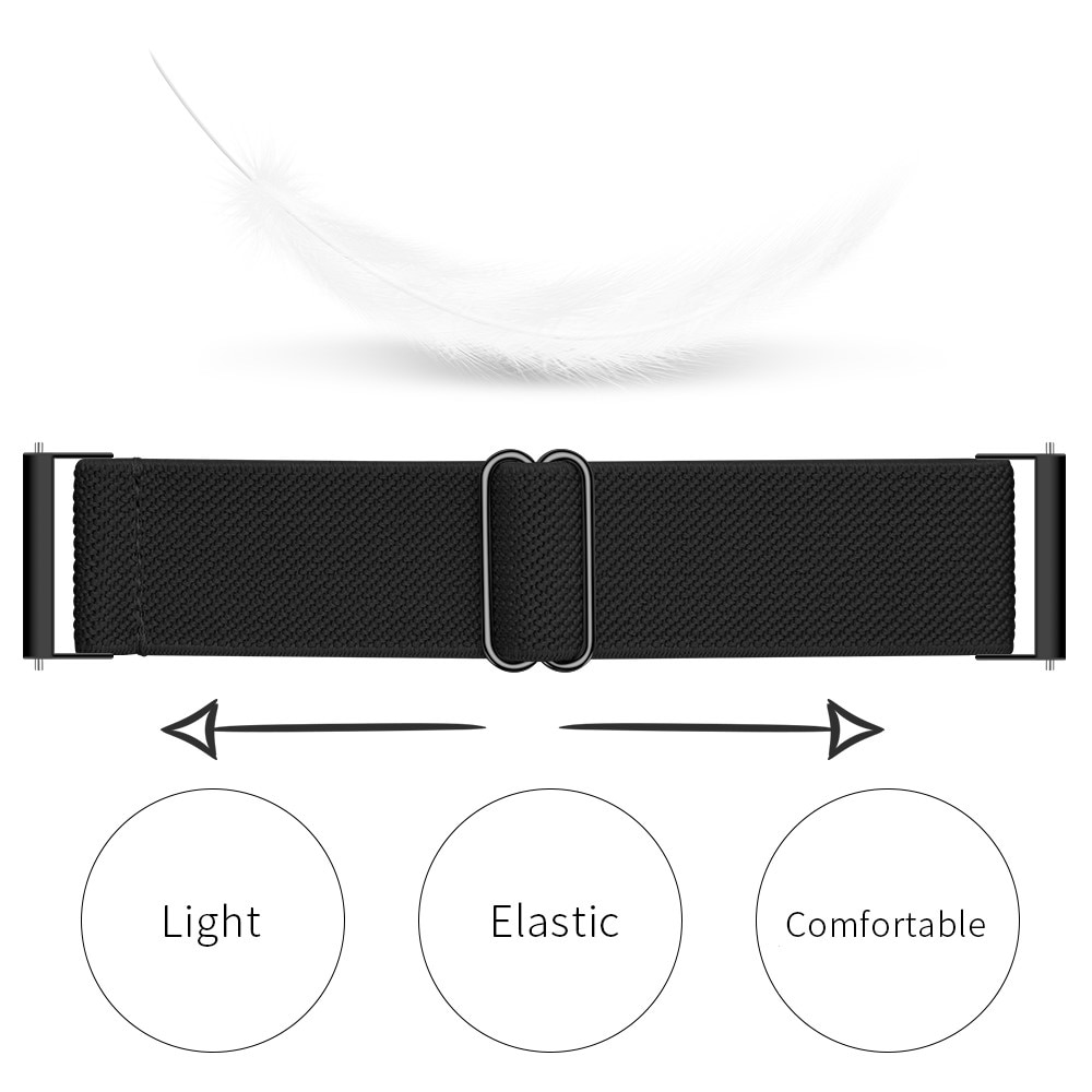 Universal 22mm Elastisches Nylon-Armband schwarz