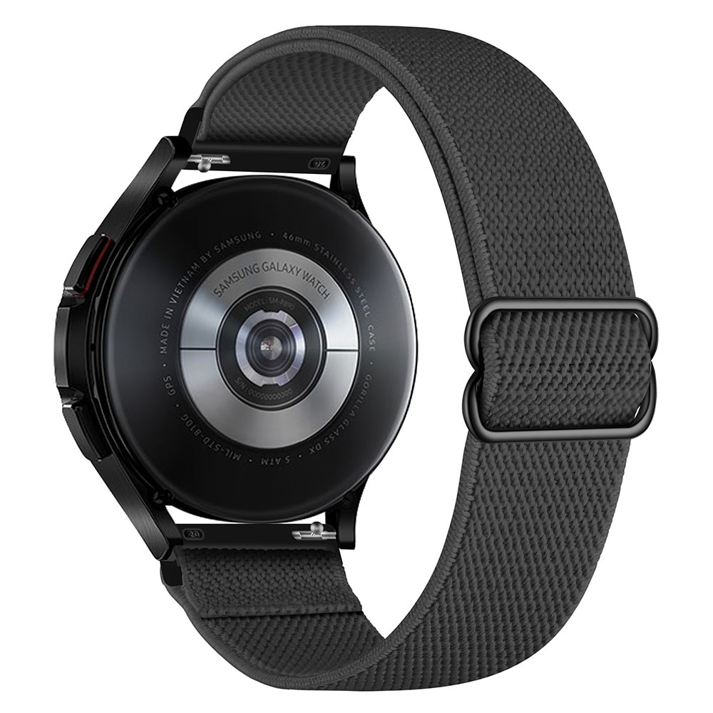Samsung Galaxy Watch 4 40/42/44/46mm Elastisches Nylon-Armband, dunkelgrau