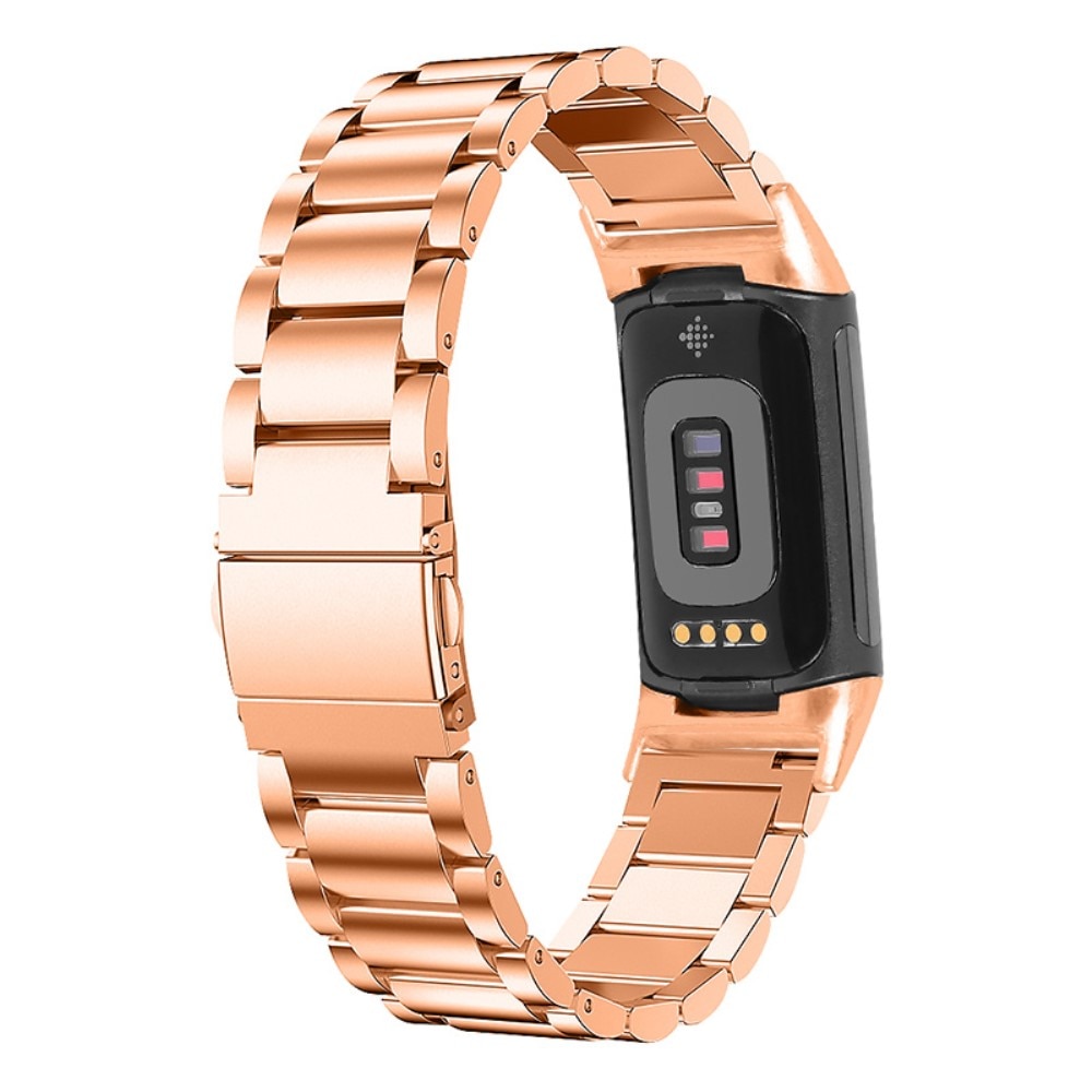 Fitbit Charge 6 Armband aus Stahl Roségold