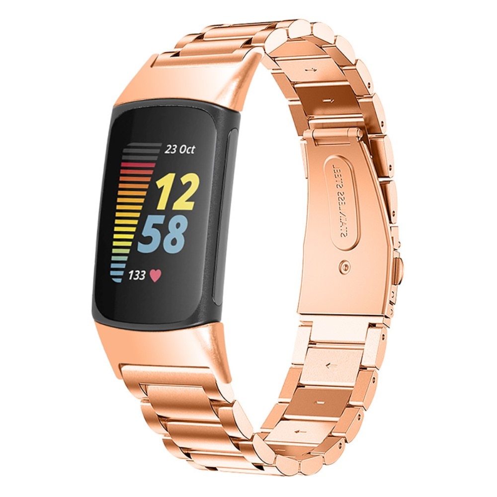 Fitbit Charge 6 Armband aus Stahl Roségold