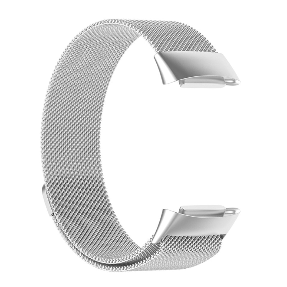 Fitbit Charge 6 Milanaise-Armband, silber