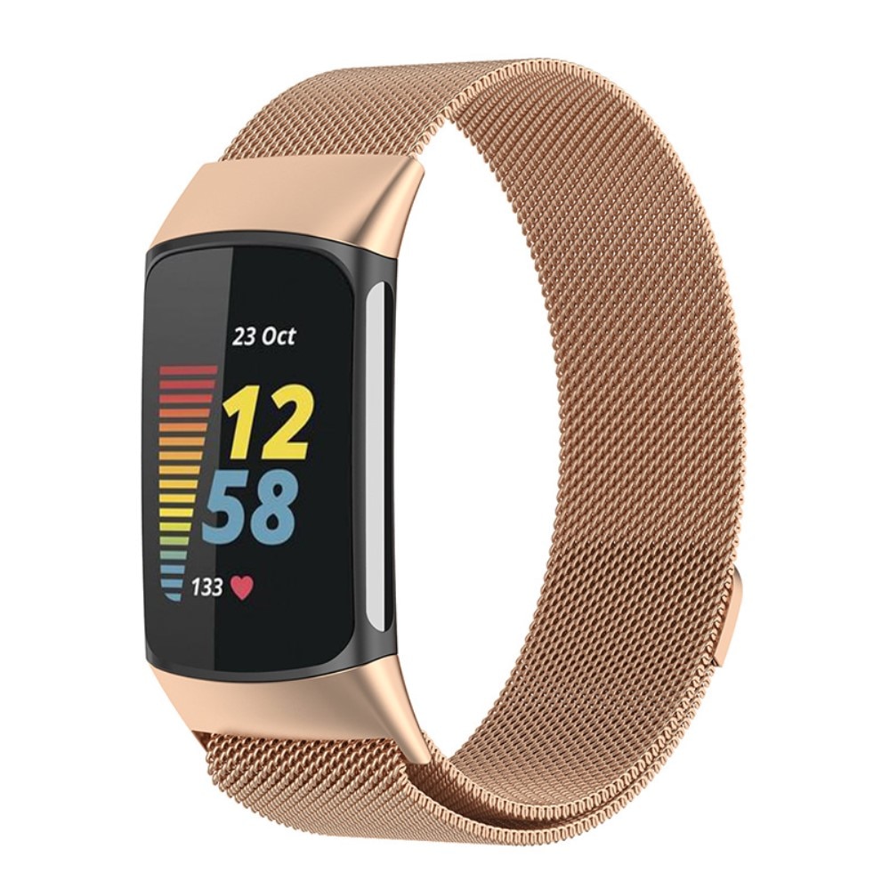 Fitbit Charge 5 Milanaise-Armband, roségold