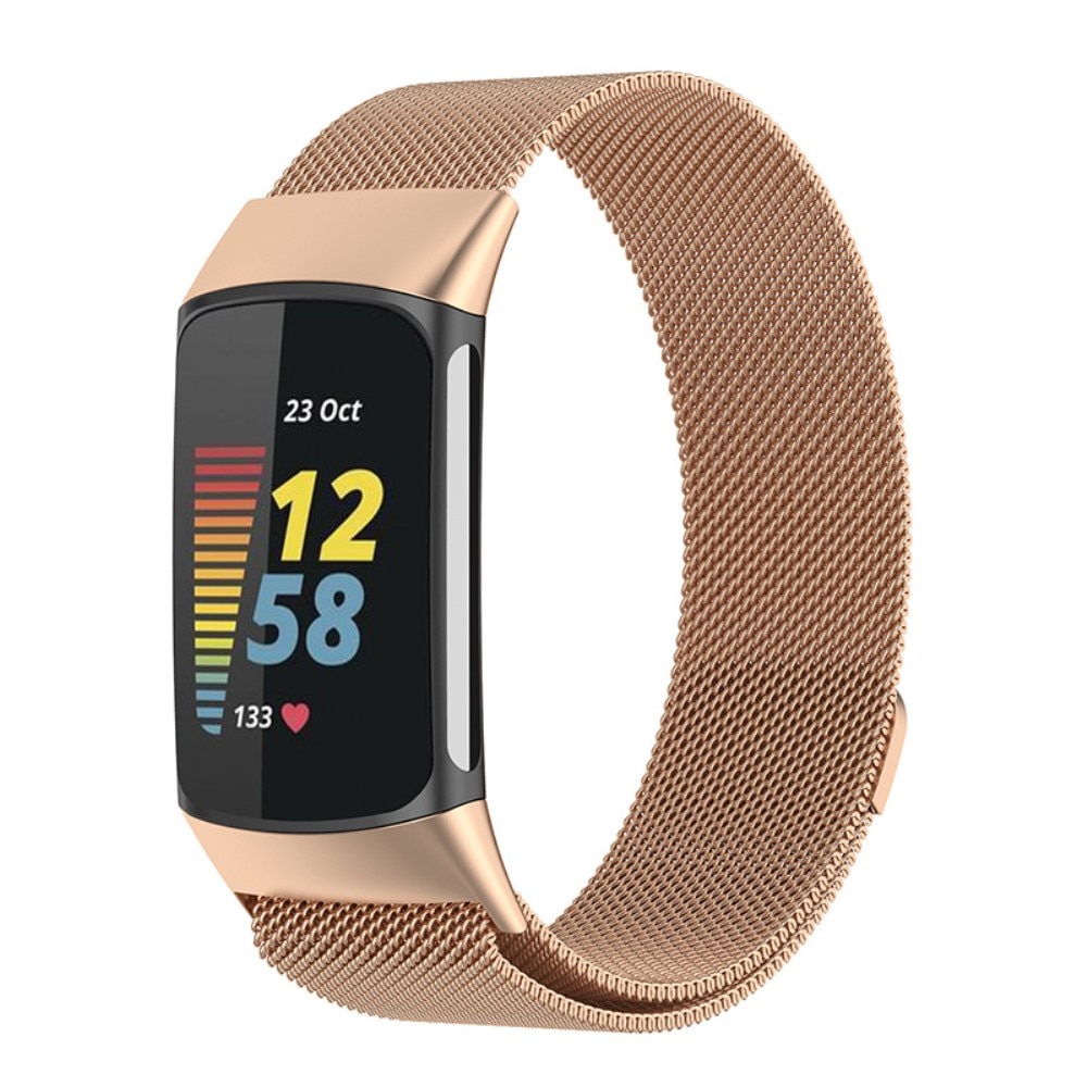 Fitbit Charge 6 Milanaise-Armband, roségold