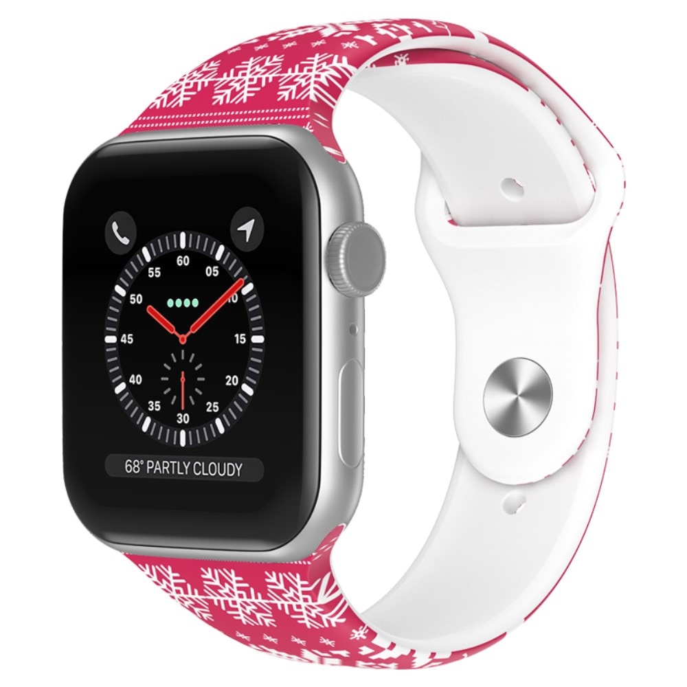 Apple Watch Ultra 2 49mm Armband aus Silikon mit Weihnachtsmotiv Schneeflocke