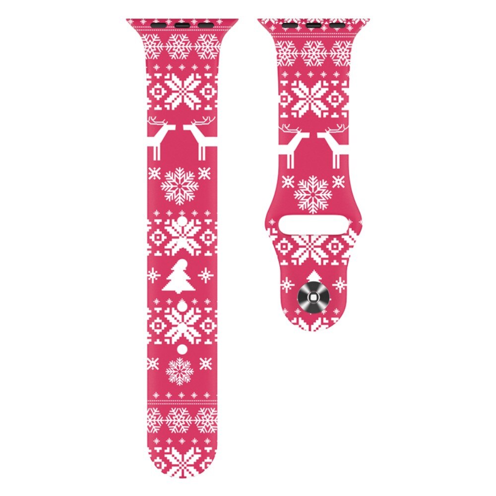 Apple Watch Ultra 2 49mm Armband aus Silikon mit Weihnachtsmotiv Schneeflocke
