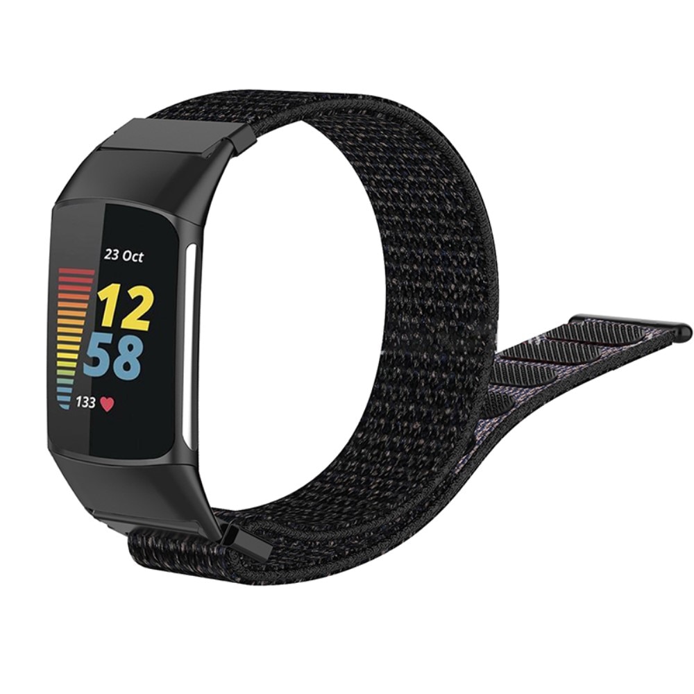 Fitbit Charge 5 Nylon-Armband Schwarz