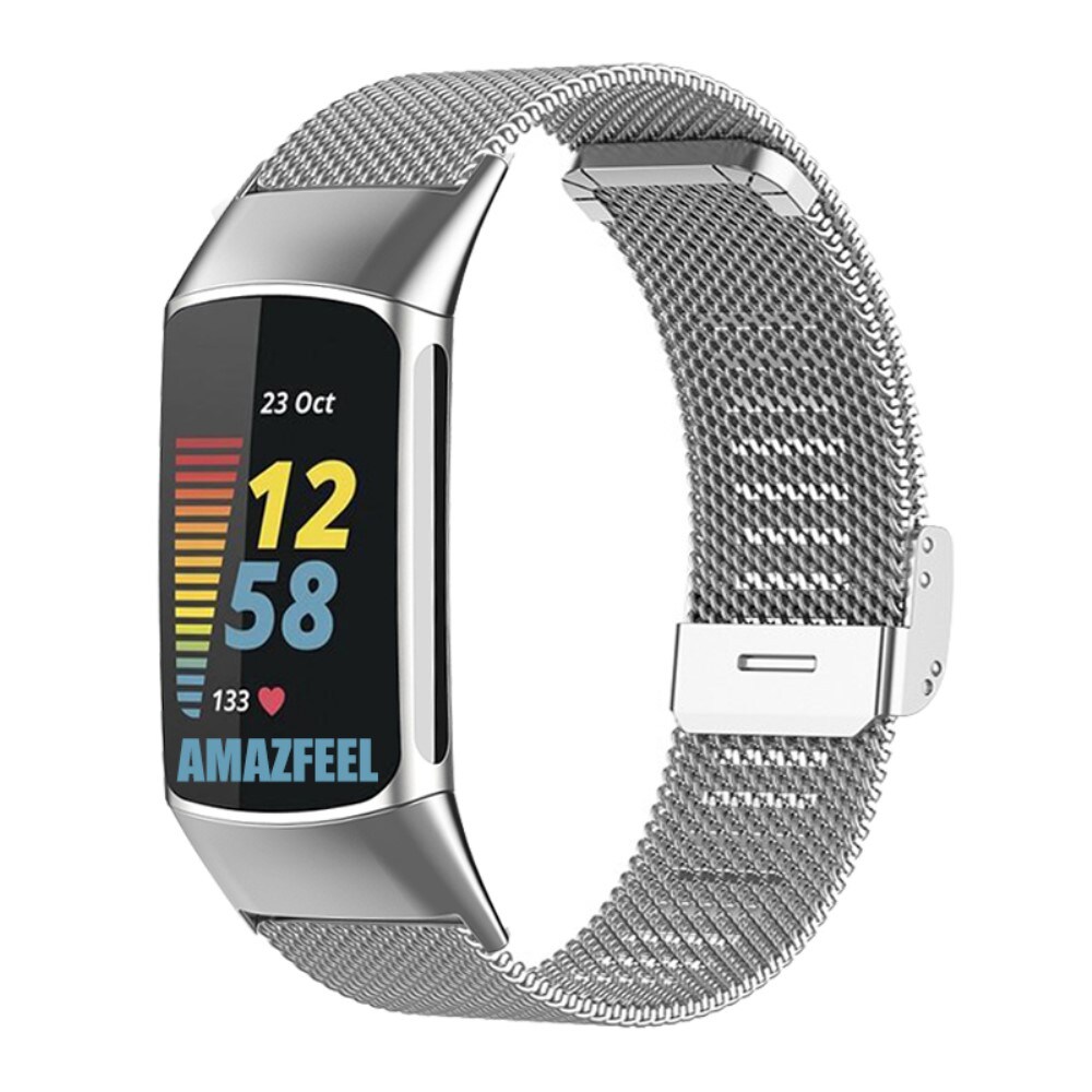 Bracelet Métallique Magnétique Pour Fitbit Charge 6/5 - Acier Inoxydable, Réglable - Pour Homme Et Femme