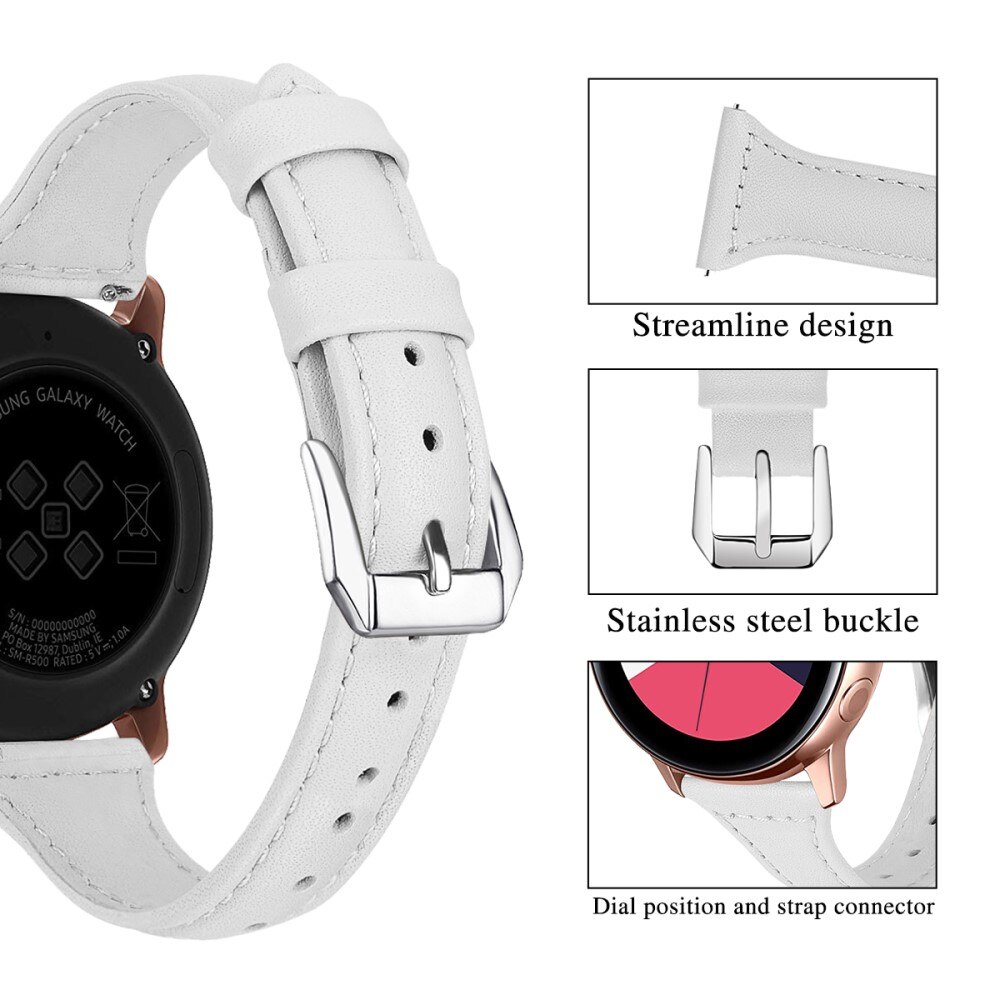 Samsung Galaxy Watch 6 Classic 47mm Slim Lederarmband weiß