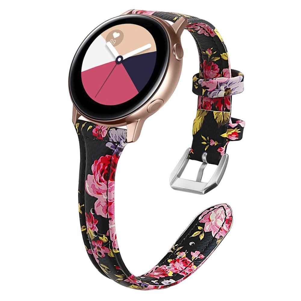 Samsung Galaxy Watch 42mm Slim Lederarmband Blumen