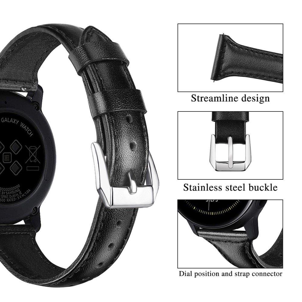 Samsung Galaxy Watch 3 41mm Slim Lederarmband schwarz